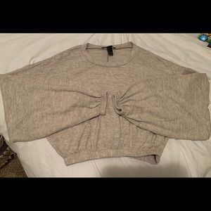 Long sleeve cropped fleece shirt